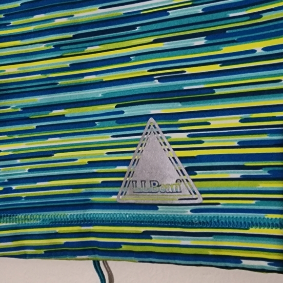 Girls LL Bean Blue Green Pattern Sweatshirt Faux Fur Lining Sz Large 14-16 - Picture 7 of 9